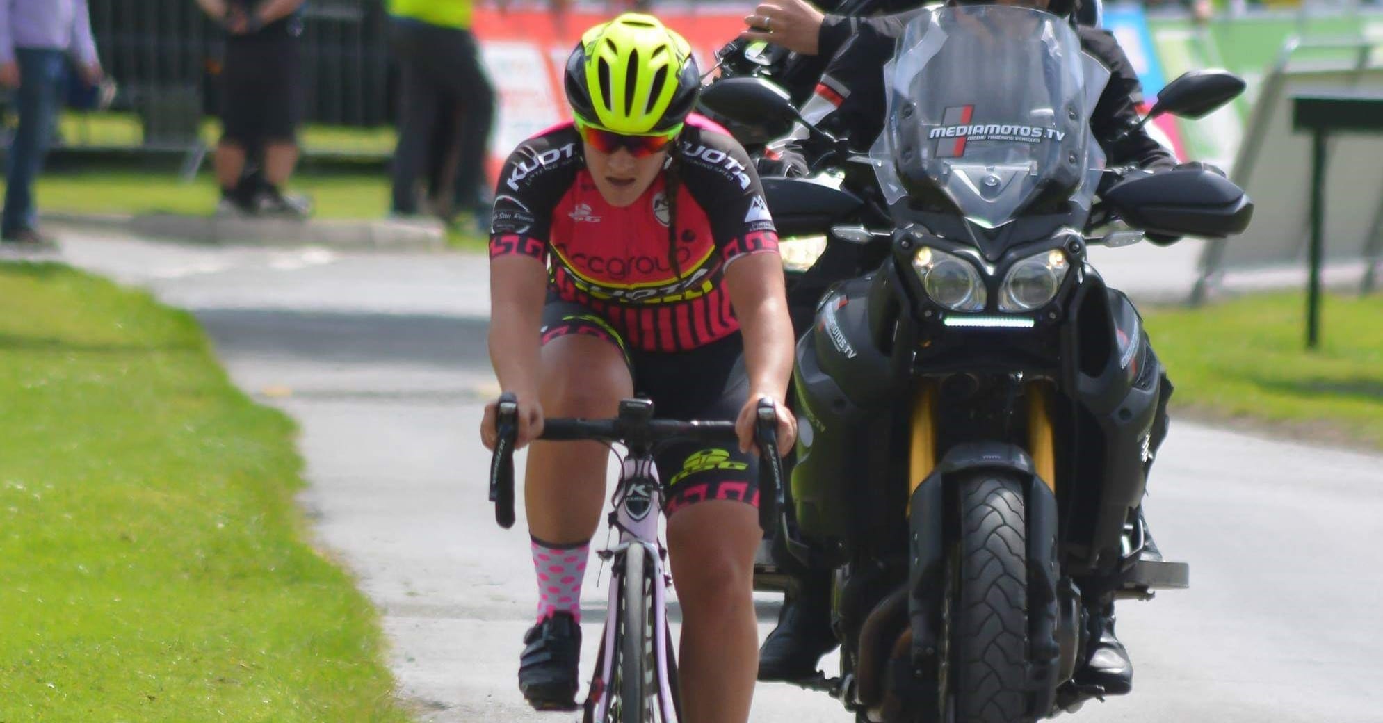 Steph Mottram riding in the UCI