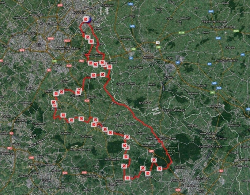 Paris Roubaix Medium Route